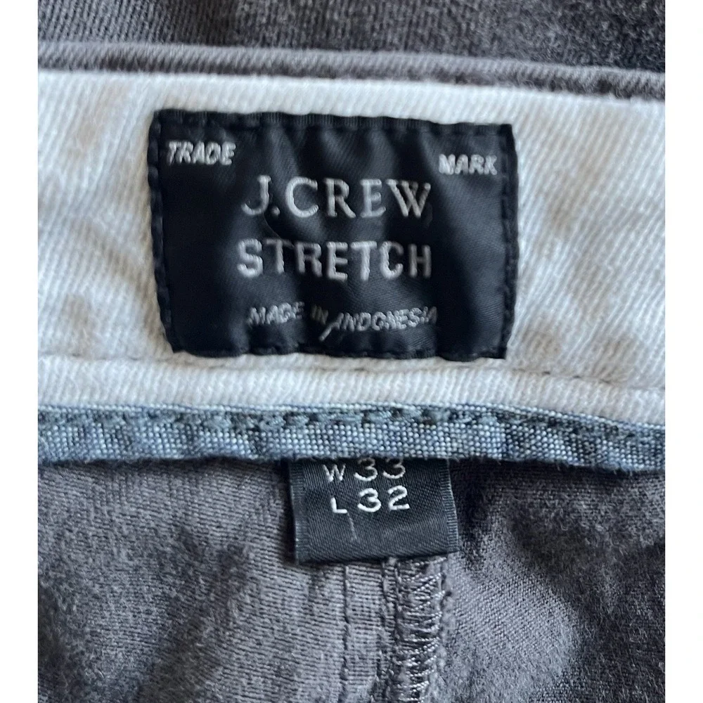 J. Crew 33x32 Men's Pants 484 Slim Fit Stretch Chinos Dk Gray‎ Onyx